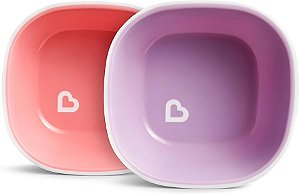 Conjunto com 2 Tigelas Rosa e Roxa Munchkin (Splash Toddler Bowl)