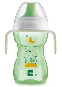 Copo de Transição MAM Fun to Drink Verde - Brilha no Escuro - 270ml