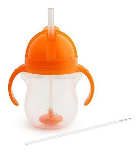 Copo de Treinamento com Canudo Click Lock Munchkin 207ml Laranja (pesinho)