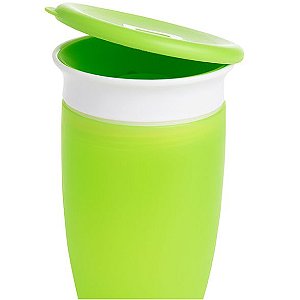 Copo Miracle 360° Munchkin - 296ml Verde com Tampa