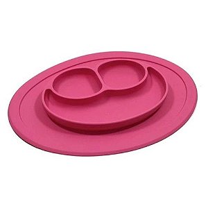 Prato de Silicone com Divisórias Rosa -  Turminha Guara