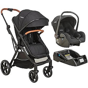 Carrinho Travel System Nomad com Bebê Conforto e Base - Melange Preto