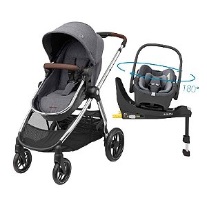 Carrinho Travel System Anna³ Luxe Trio Isofix 360° Twillic Grey