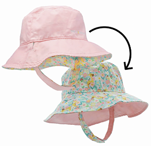 Chapéu Bucket Dupla Face com Proteção UV Garden (Size L : 54Cm 2-6 Years) Rosa