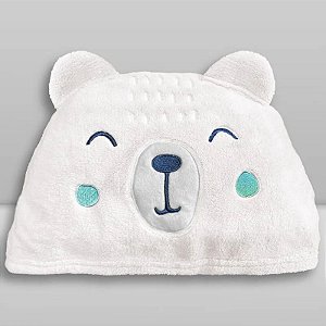 Toalha de Banho com Capuz Laço Bebê Urso Branco