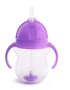 Copo com Canudo Mighty Grip Munchkin Roxo - Missy Baby & Kids