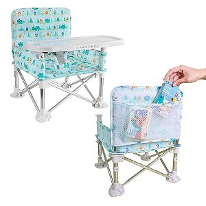 Cadeira Baby Outdoor Dobrável Azul Camping Até 15 Kg