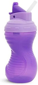 Copo com Canudo Mighty Grip Munchkin Roxo