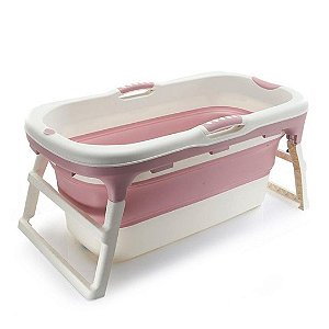 Banheira De Plástico Grande Rosa Baby Pil
