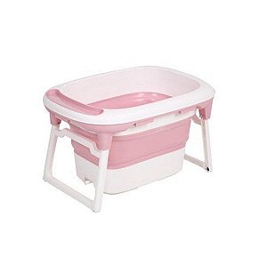 Banheira De Plástico Media Rosa Baby Pil
