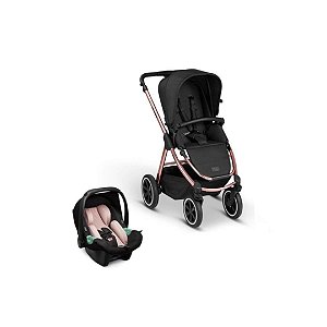 Carrinho De Bebê Infantil Samba + Bebê Conforto Tulip + Adaptador ABC Design Rose Gold