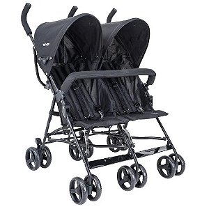 Carrinho De Bebê Para Gêmeos Kiddo Youme Preto