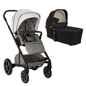 Combo Carrinho De Bebê + Moisés Nuna Mixx Next Mineral e Riveted