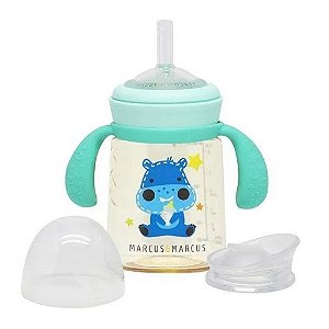 Copo De Treinamento Infantil Com Bico Em Silicone Marcus & Marcus Hipopótamo