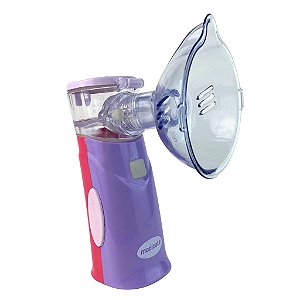 Inalador Medicate Air Mesh Colors Baby Com Bateria + Fonte de Alimentação - Lílas