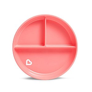 Prato Infantil Com Divisórias e Ventosa Munchkin Rosa 6M+