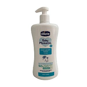 Sabonete Liquido Infantil Chicco Baby Moments Cabeça aos Pés Sem Lágrimas 500ML Val: 09/2024