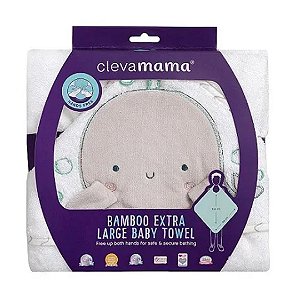 Toalha de Banho Para Bebês Avental em Bambu Baleia - Clevamama