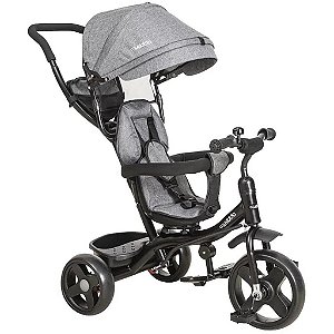 Triciclo Infantil Giratório de 360° Kiddo Cinza