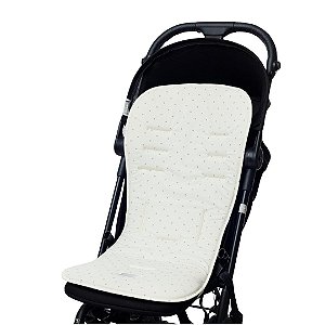 Capa Protetora Para Carrinho D'Bella For Baby Slim Off White - Poá Cinza