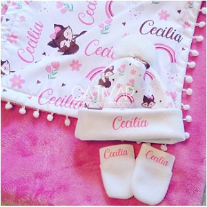 Manta Para Meninas Plush Nome Bebê Personalizada