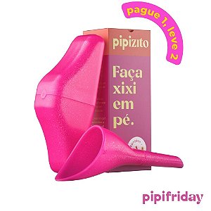 COMPRE 1, LEVE 2: Pipizito Funil Urinário Reutilizável - Rosa com Glitter