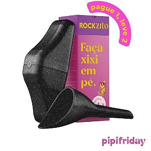 COMPRE 1, LEVE 2: Pipizito Funil Urinário Reutilizável - Preto com Glitter