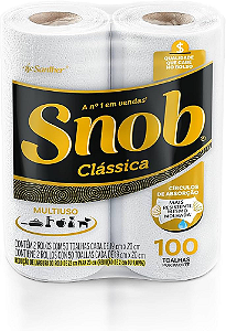 Snob Papel Toalha Multiuso Fd Branca 100Fls - 2 Rolos