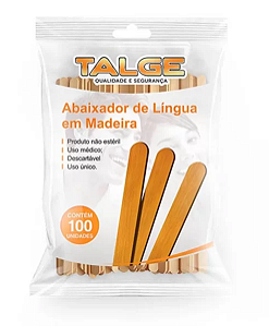 Abaixador de Língua de Madeira  com 100 unidades - Talge