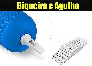 09MG/ PINTURA - BIQUEIRA 36MM AZUL ELECTRIC INK + AGULHA MESMA MEDIDA