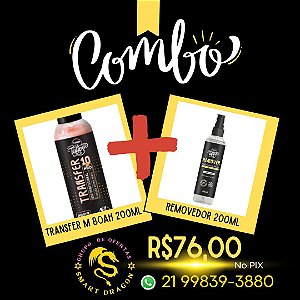 KIT 01 Transfer 10X PRO BLACK 200ml + 01 Removedor Decalque 200ml MBOAH