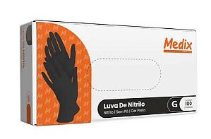LUVA "G" BLACK NITRILICA S/PO MEDIX