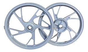 Jogo Roda Cg Fan Titan 150 Pé De Galinha Freio Disco Prata