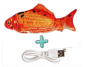 Brinquedo Realístico Peixe Interativo com cabo USB para recarregar