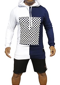 Casaco de moletom Xadrez Personalizado Azul