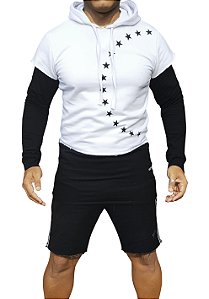 Casaco de Moletom Retrô Branco