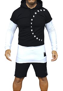 Casaco de Moletom Retrô Preto