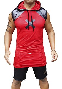 Colete Oversized Vermelha com capuz