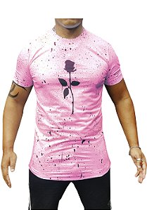 Camiseta Rosa Chapiscada