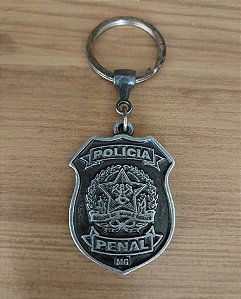 Chaveiro Brasão Polícia Penal-MG em Metal Prata Velha