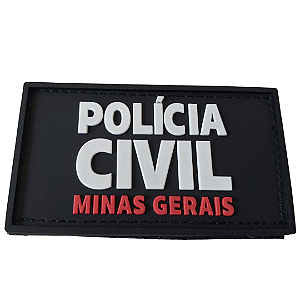 Emborrachado Polícia Civil-MG Peito P/ Capa de Colete