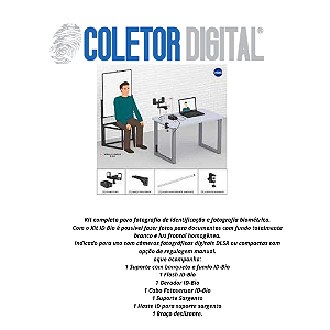 Kit completo para fotografia de identificação e fotografia biométrica.