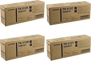 Conjunto de cartuchos de toner de 4 cores Kyocera TK512 (TK-512) para FS-C5020N, ​​FS-C5030N