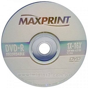 DVD-R GRAVAVEL 4.7GB 120MIN 4X AVULSO MAXPRINT