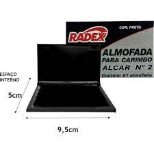 Almofada carimbo N.2 5,2x9,4cm asuper radex preta Radex CX 1 UN