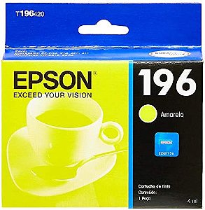 Cartucho de Tinta Epson 196 Amarelo T196420 para XP-401 e XP-411