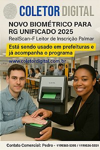 Leitor de impressões digitais Palmar com sensor óptico DactyScan84c