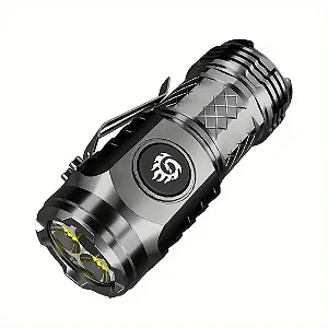 Lanterna LED potente de alta luminosidade - Recarregável via USB, 5 modos, à prova d'água e leve - Perfeita para acampamentos, caminhadas e emergências