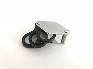 Lupa de Bolso Cromada com 3 Lentes forenses