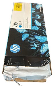 Cartucho de Tinta HP 730 Ciano P2V68A | Plotter HP T1600 T1700 |  Caixa aberta Novo nunca usado Original 300ml